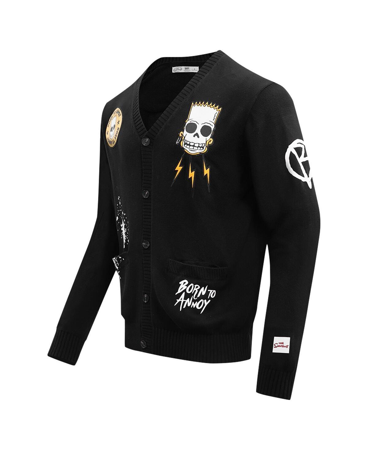 Freeze Max Men's  Black The Simpsons Bart Skeleton Button-up Cardigan In Black