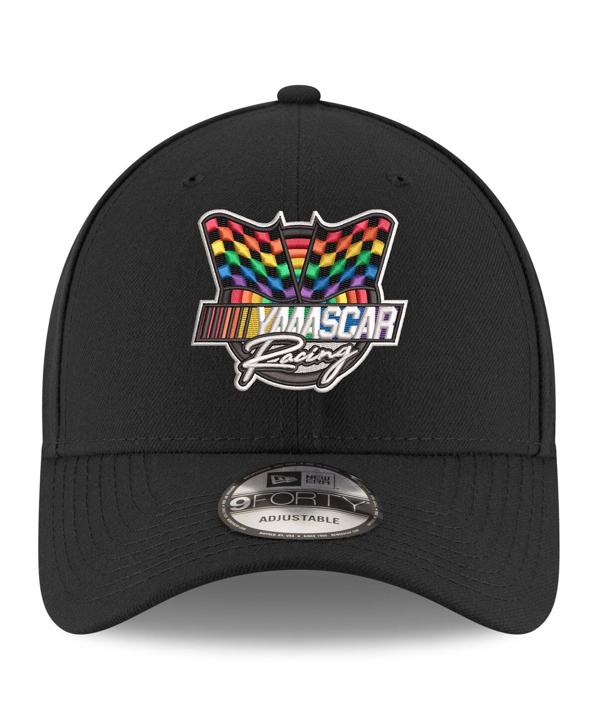NEW ERA MEN'S NEW ERA BLACK NASCAR YAAASCAR PRIDE 9FORTY SNAPBACK ADJUSTABLE HAT 