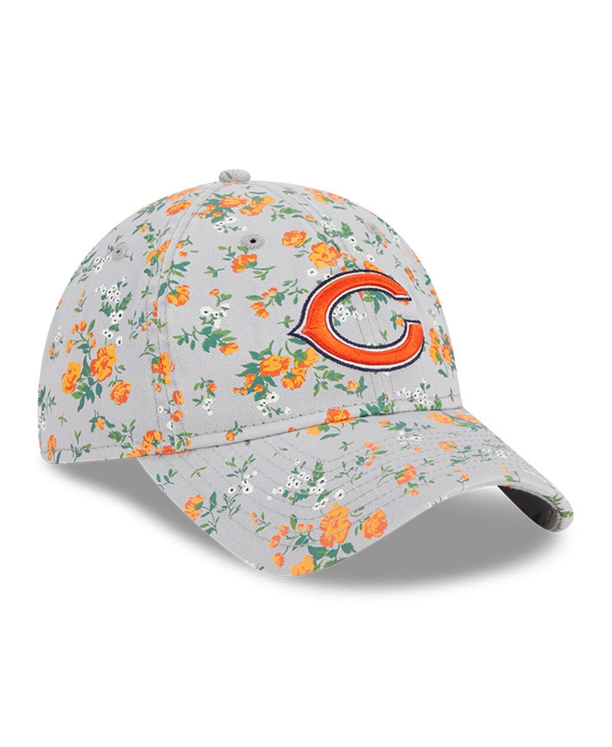 Shop New Era Girls Youth  Gray Chicago Bears Bouquet 9twenty Adjustable Hat