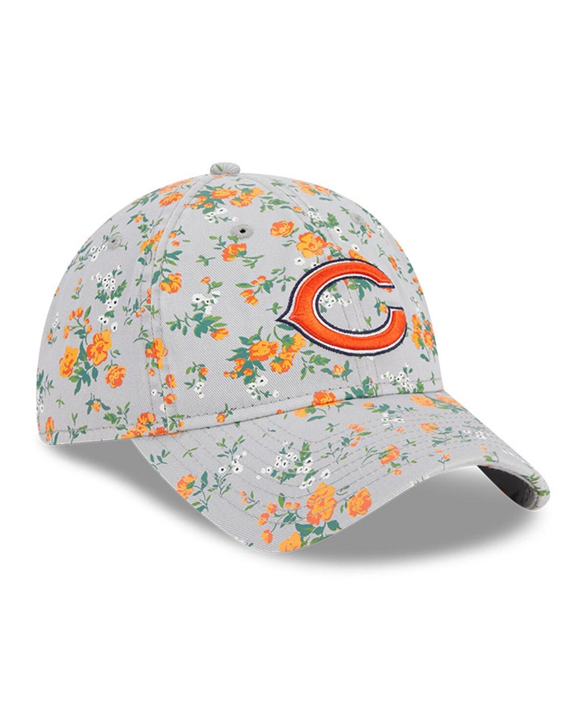 Girls Youth New EraChicago Bears Bouquet 9TWENTY Adjustable Hat - Gray