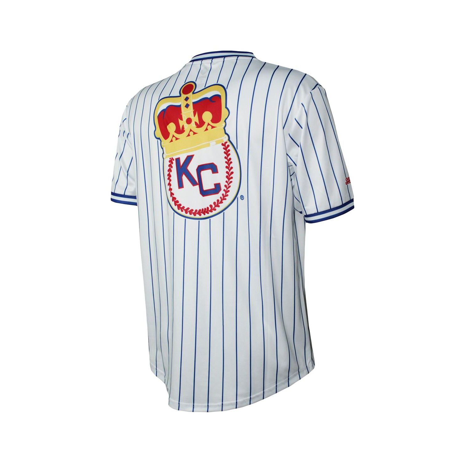 Мужской топ Stitches White Distressed Kansas City Monarchs V-Neck Jersey — фото 3