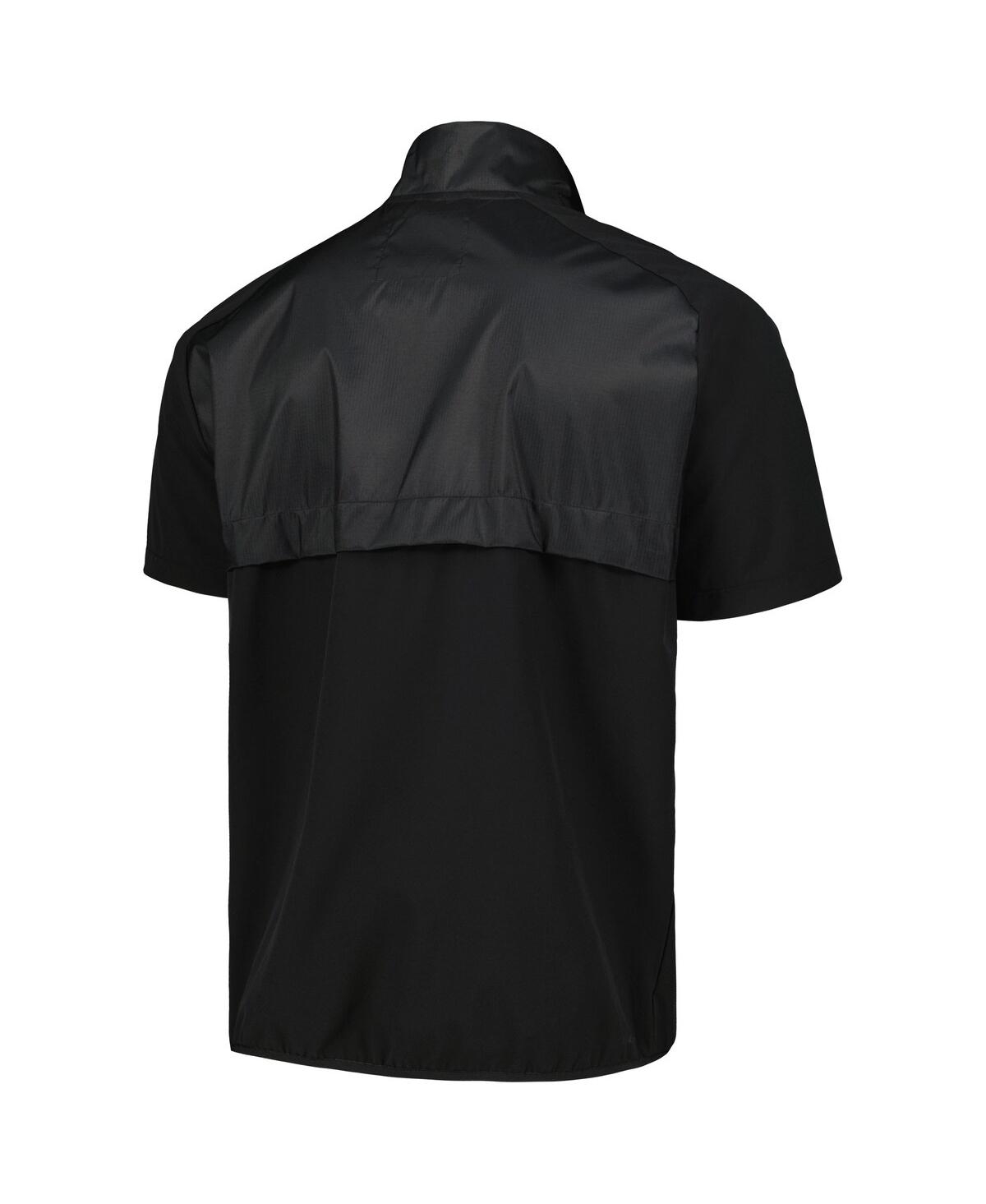 Shop Adidas Originals Men's Adidas Black Boston College Eagles Sideline Aeroready Raglan Short Sleeve Quarter-zip Jacket