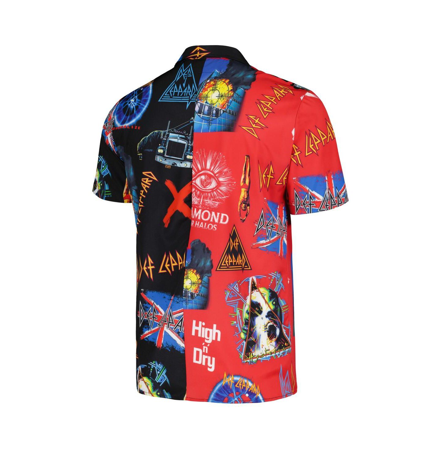 Рубашка Reason Black, Red Def Leppard All-Over Print Woven Button-Up — фото 3