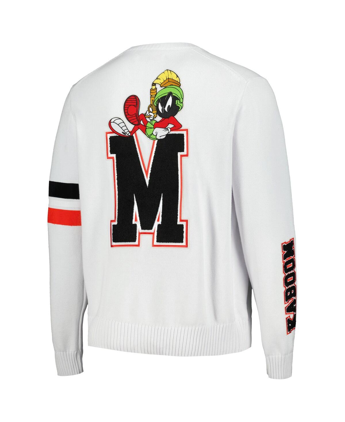 Shop Freeze Max Men's  White Looney Tunes Marvin The Martian Cardigan