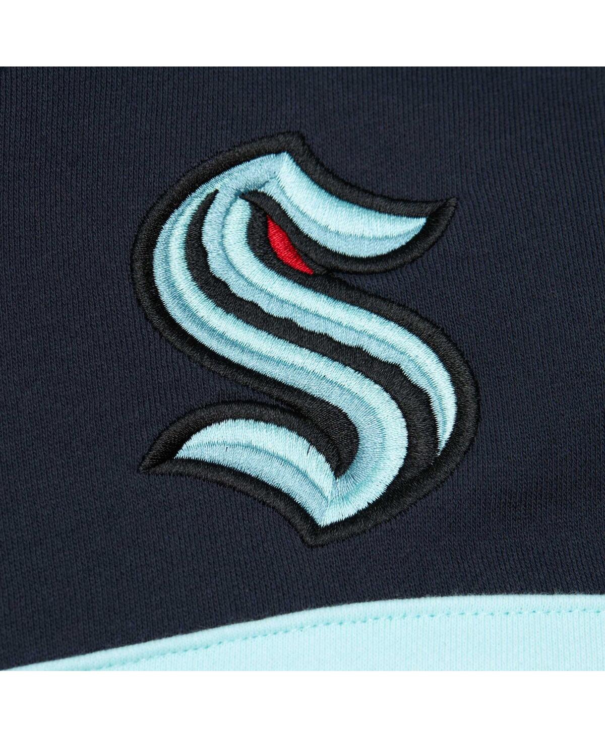 Mitchell & Ness Men's  Deep Sea Blue Seattle Kraken Head Coach Pullover Hoodie In Deep Sea Blue