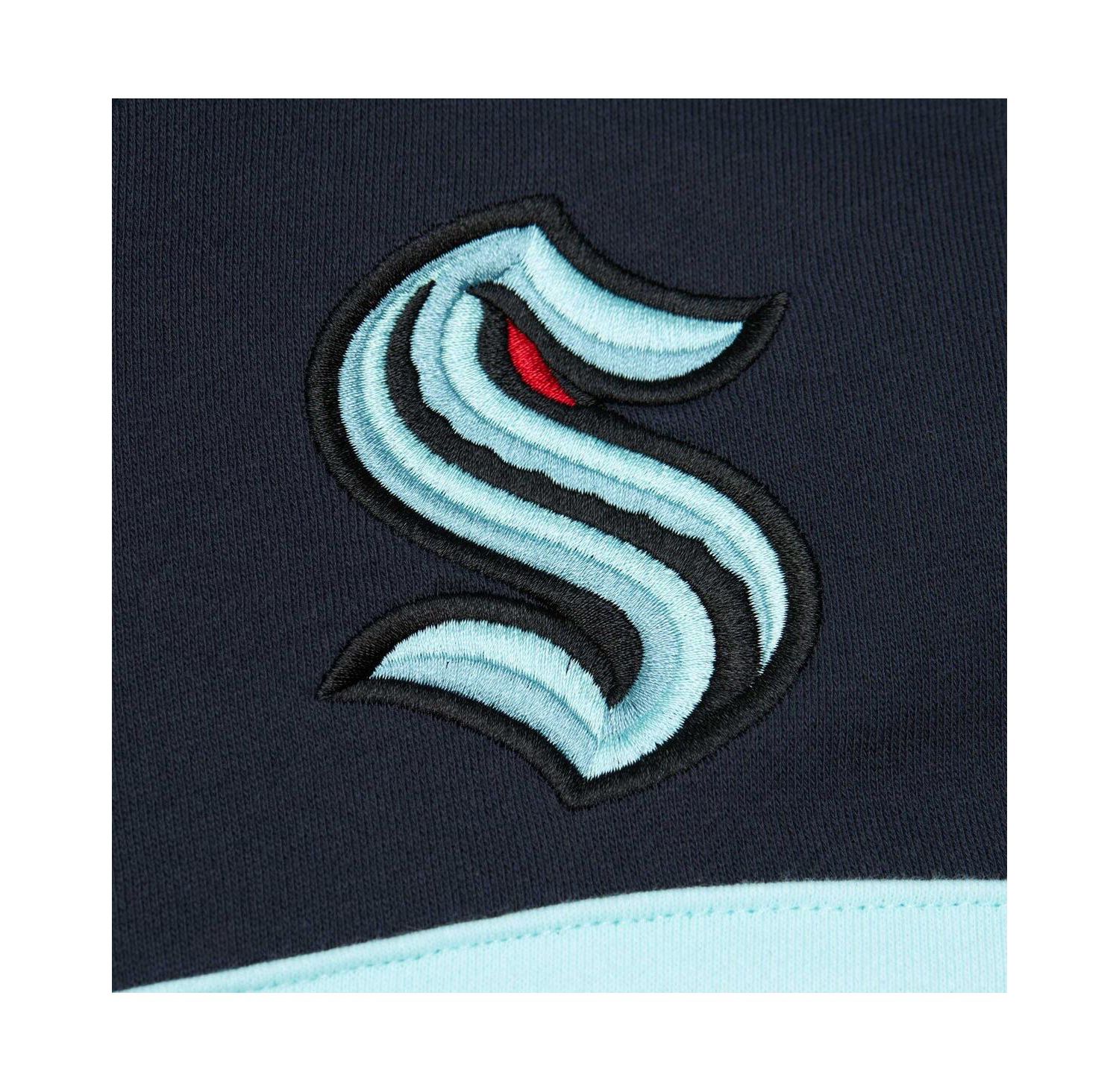 Men's Deep Sea Blue Seattle Kraken Head Coach Pullover Hoodie