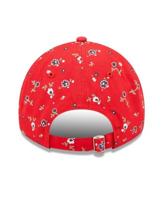 Women's Red New England Patriots Floral 9TWENTY Adjustable Hat