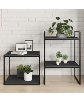 Shelf Set of 4 Grey Engineered wood Simple Shelf Rectangular