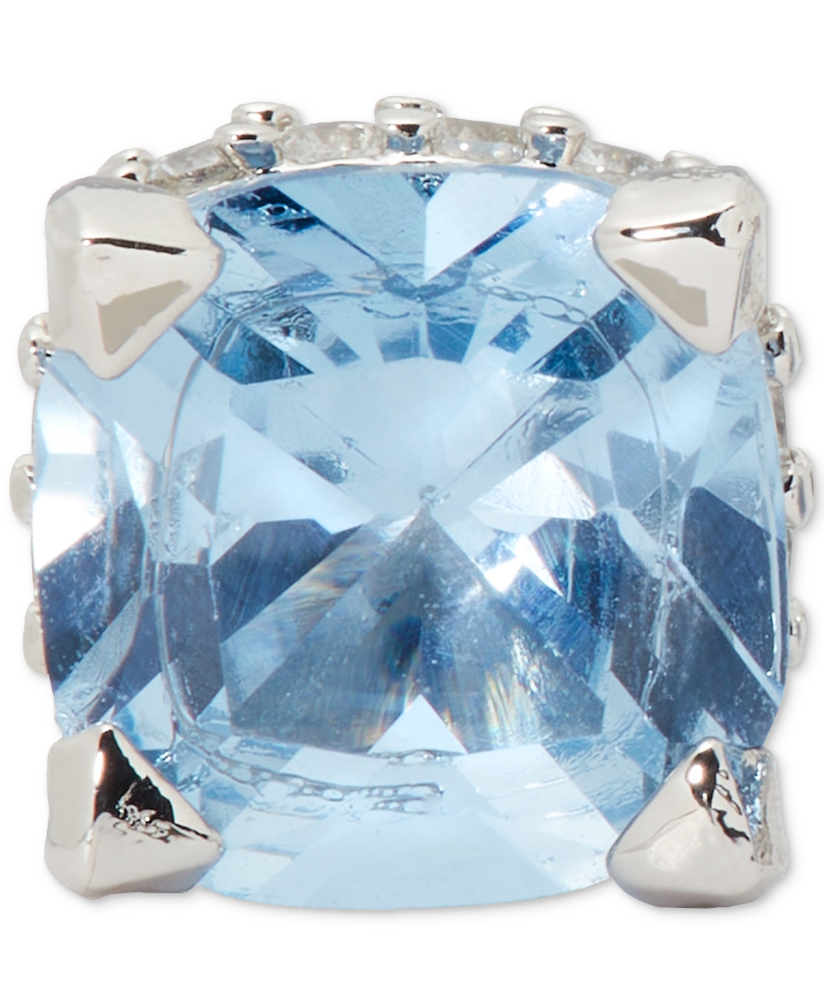 Kate Spade New York Little Luxuries Pave & Crystal Square Stud Earrings -silver