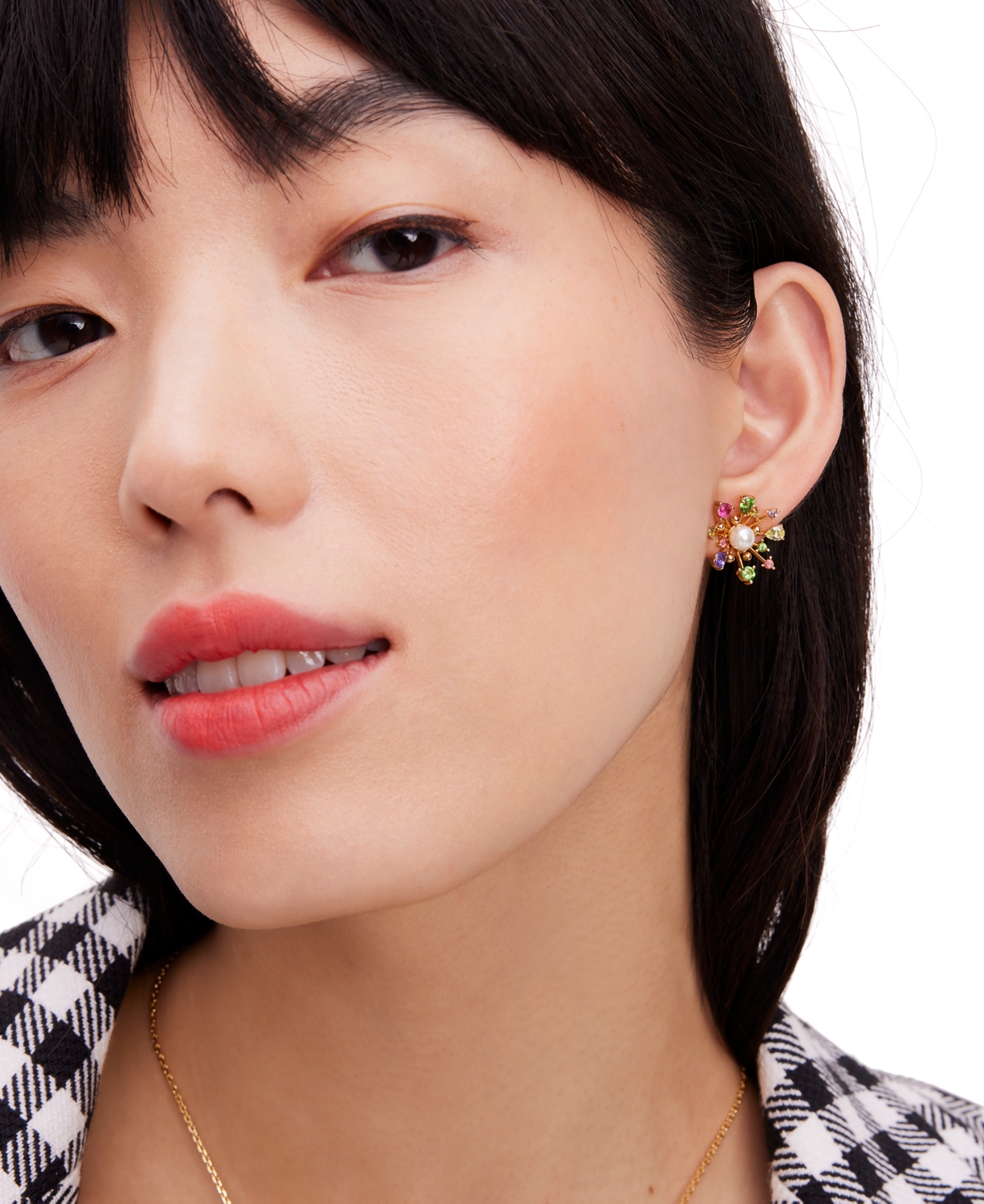 Shop Kate Spade Gold-tone Multicolor Cubic Zirconia & Imitation Pearl Flower Stud Earrings
