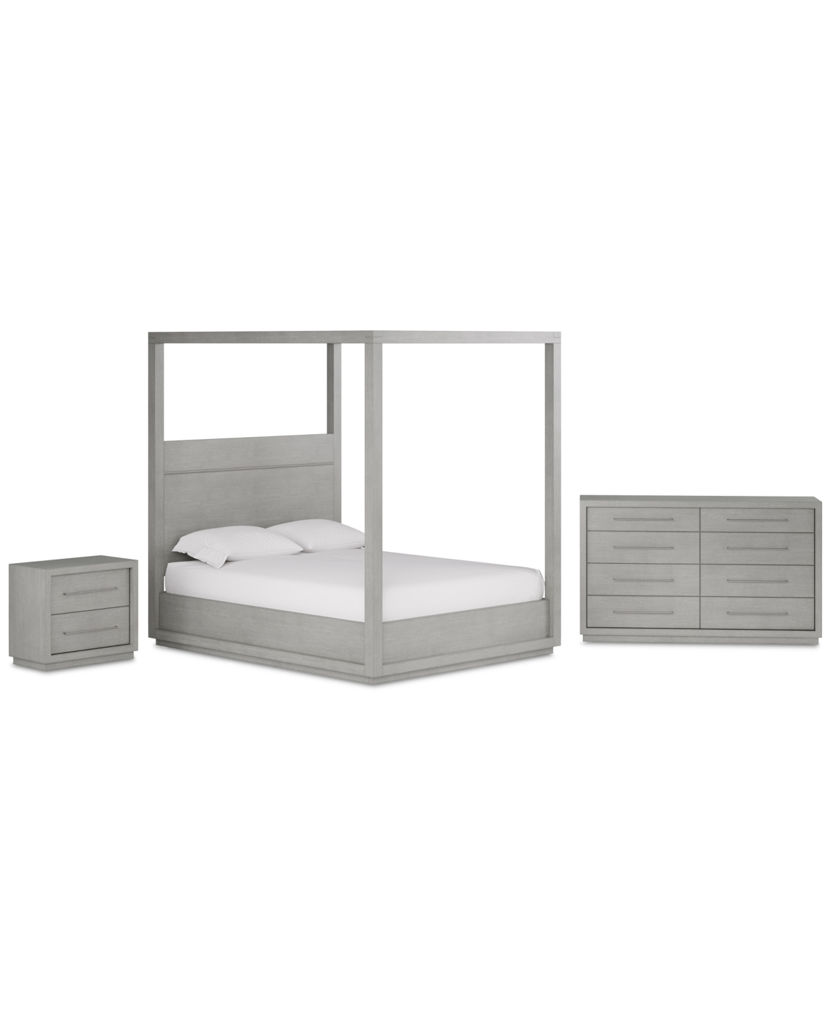Tivie 3pc Bedroom Set (King Canopy Bed + Dresser + Nightstand), Created for Macy's