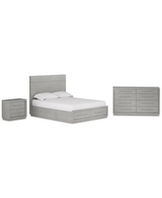 Tivie 3pc Bedroom Set (Queen Storage Bed + Dresser + Nightstand), Created for Macy's