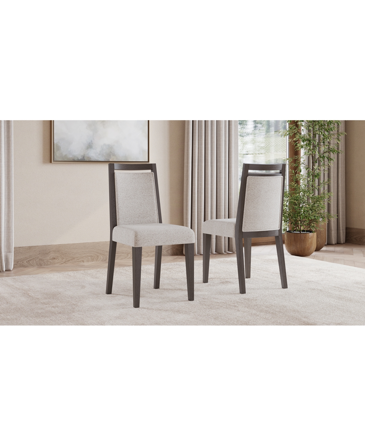 Shop Macy's Tivie 6 Pc Wood Dining Chair Set In Brown