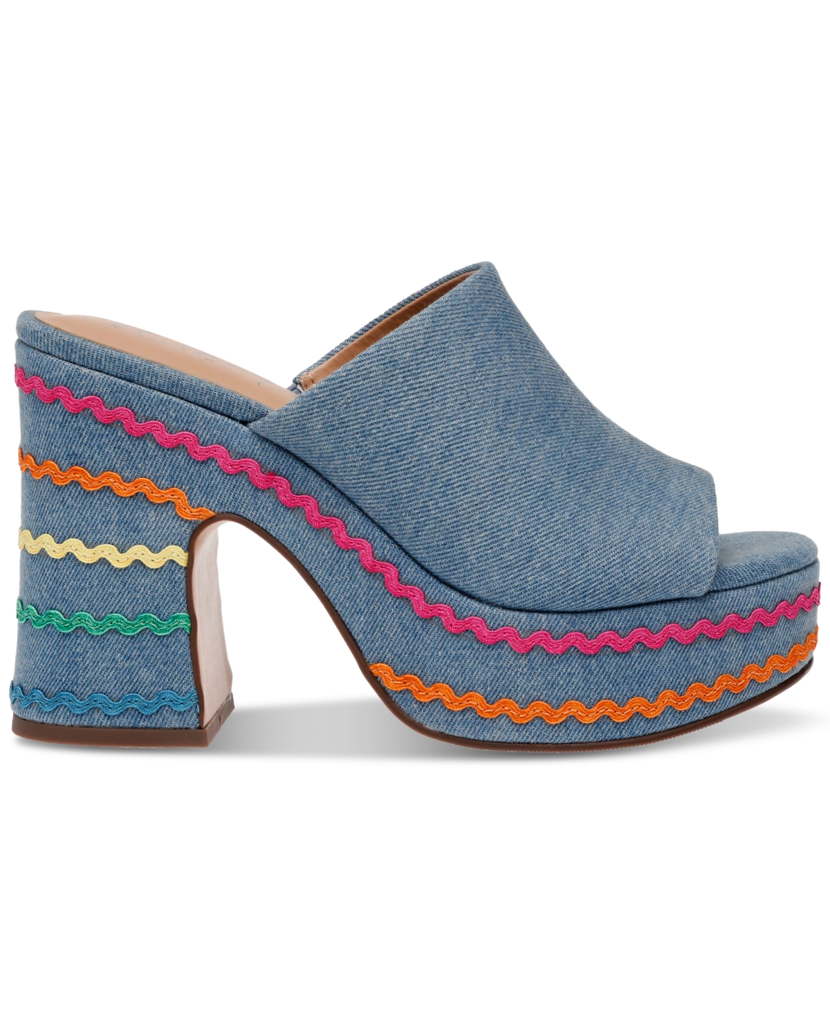 Shop Wild Pair Rosaly Platform Wedge Sandals, Created For Macy's In Denim Multi
