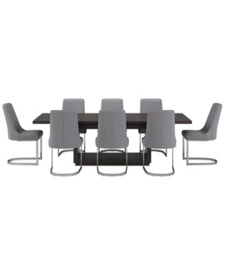 Tivie 9 Pc Dining Set (Rectangular Table + 8 Dining Chairs), Created for Macy's
