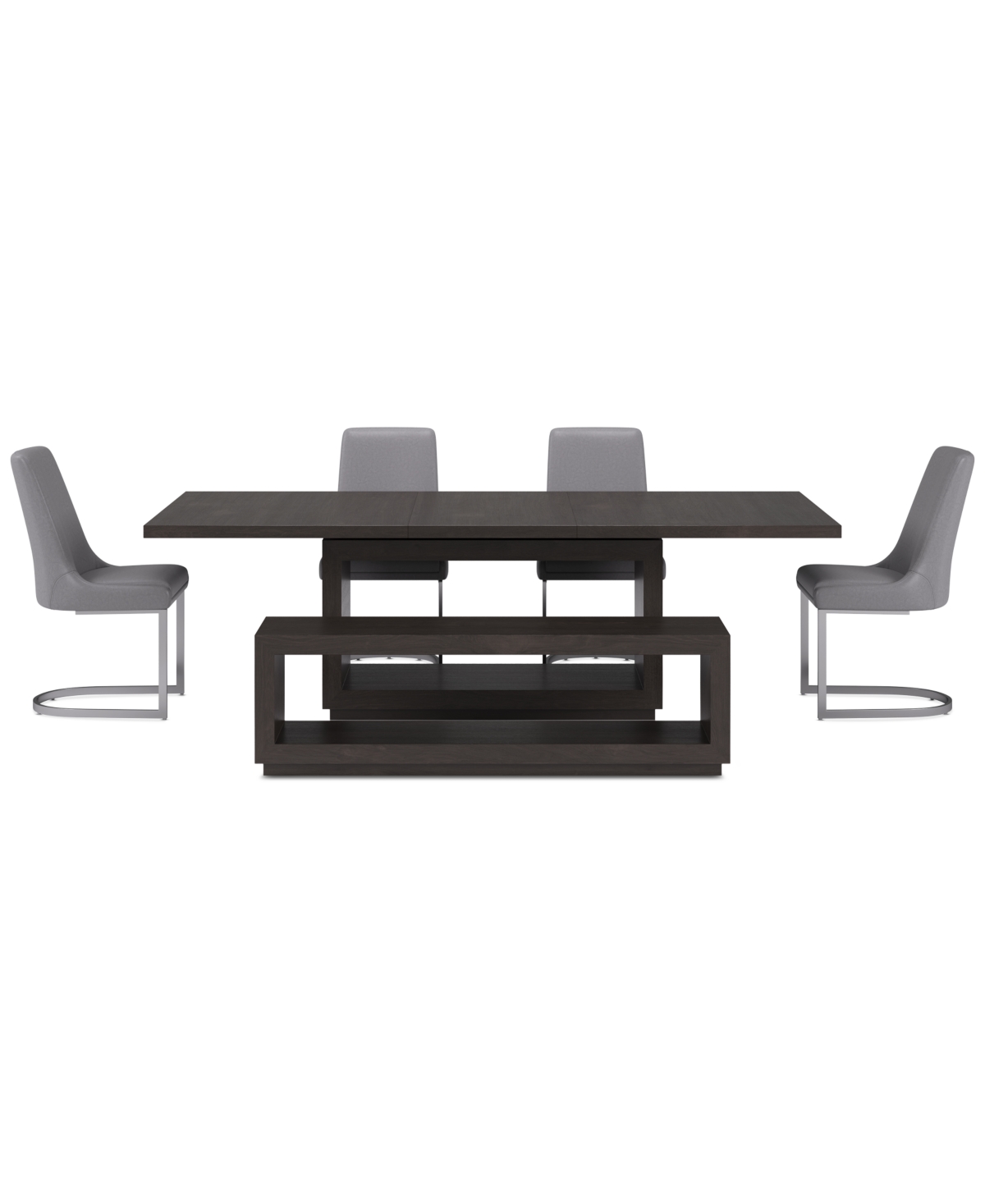 Macy's Tivie 6 Pc Dining Set (rectangular Table + 4 Dining Chairs + Bench) In Brown