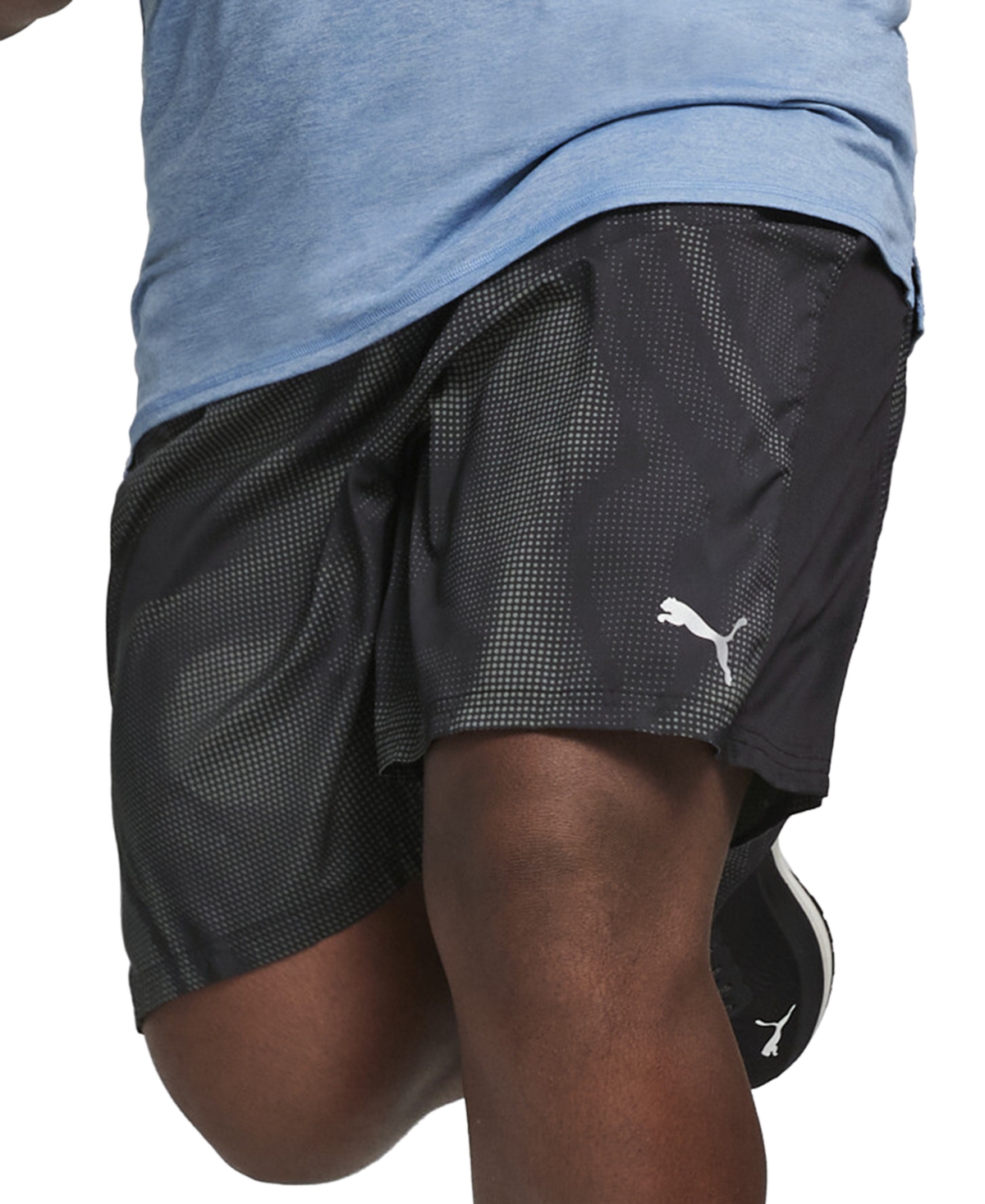 Puma Men's Run Favorite Velocity Patterned Logo Shorts In  Black