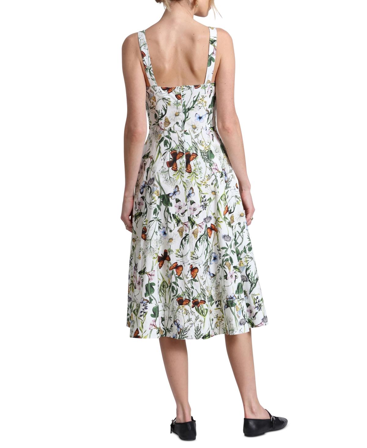 Shop Avec Les Filles Women's Printed A-line Midi Dress In Butterfly