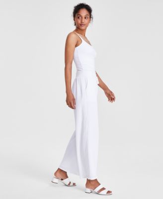 Women's Wide Leg Cotton Gauze Pants, Created for Macy's