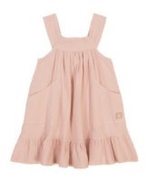Calvin Klein Toddler Girls One Piece Muslin Tiered A-Line Dress - Taupe