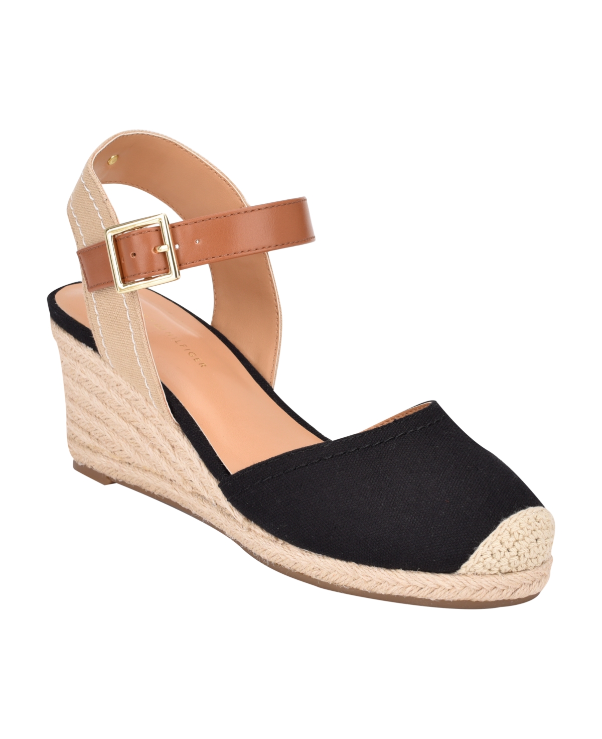 Tommy Hilfiger Women's Nilsa Closed Toe Espadrille Wedge Sandal In Black