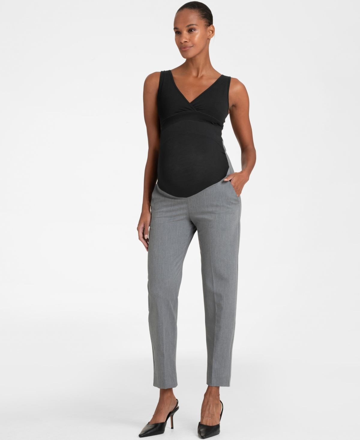 Seraphine Women's Tapered Maternity Pants In Gray