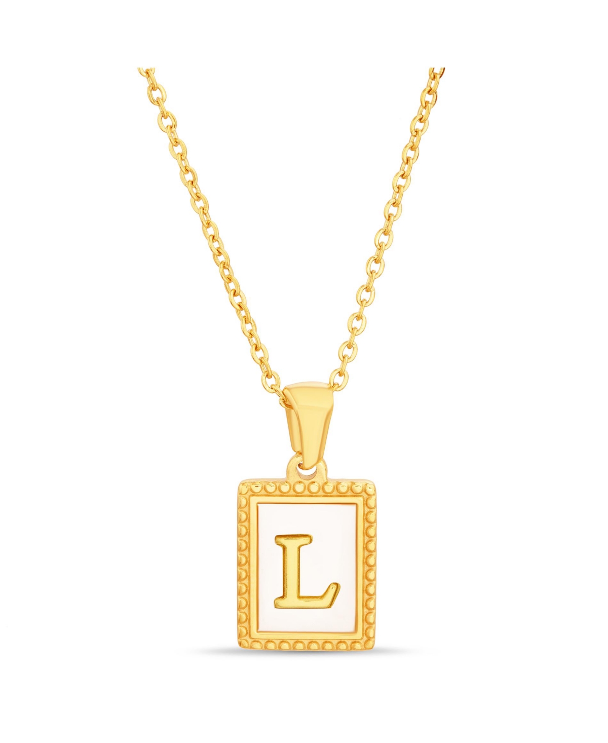 Gold-Tone Letter Initial Pendant Necklace - S