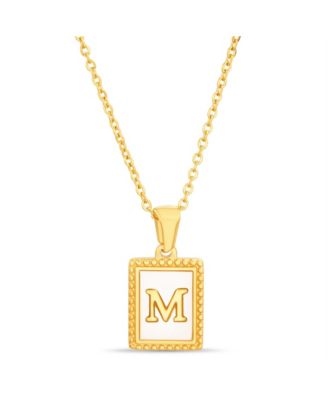 kensie Gold-Tone Letter Initial Pendant Necklace - M