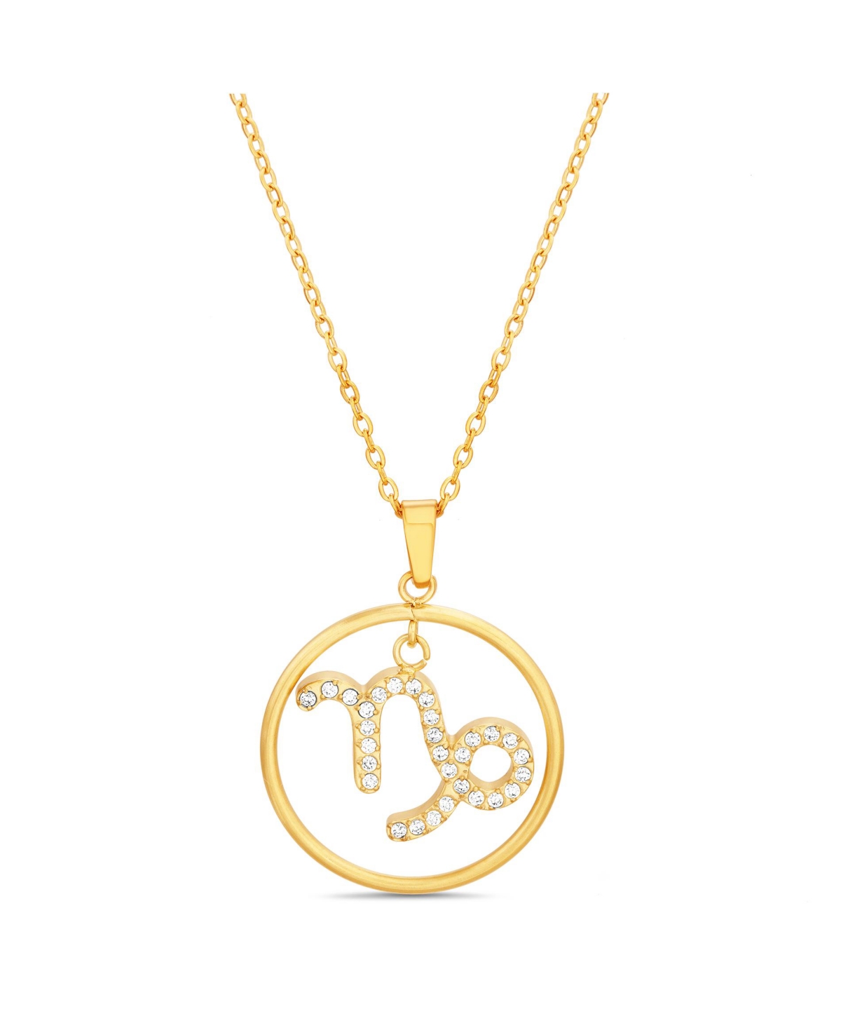 Shop Kensie Gold-tone Dangle Round Initial Pendant Necklace In Capricorn