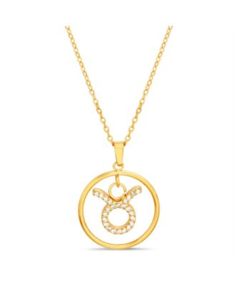 kensie Gold-Tone Dangle Round Initial Pendant Necklace - Taurus 23$