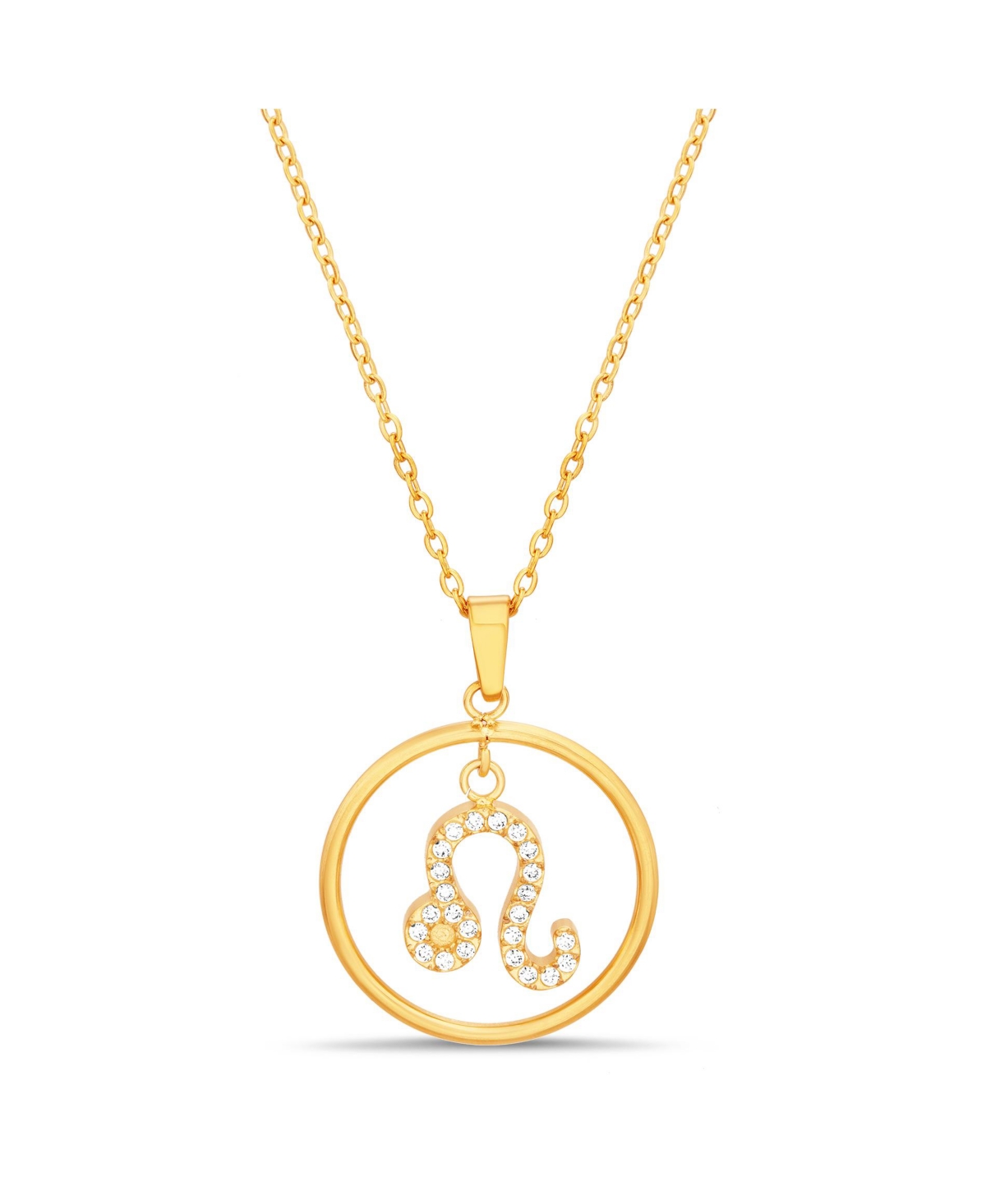 Shop Kensie Gold-tone Dangle Round Initial Pendant Necklace In Leo