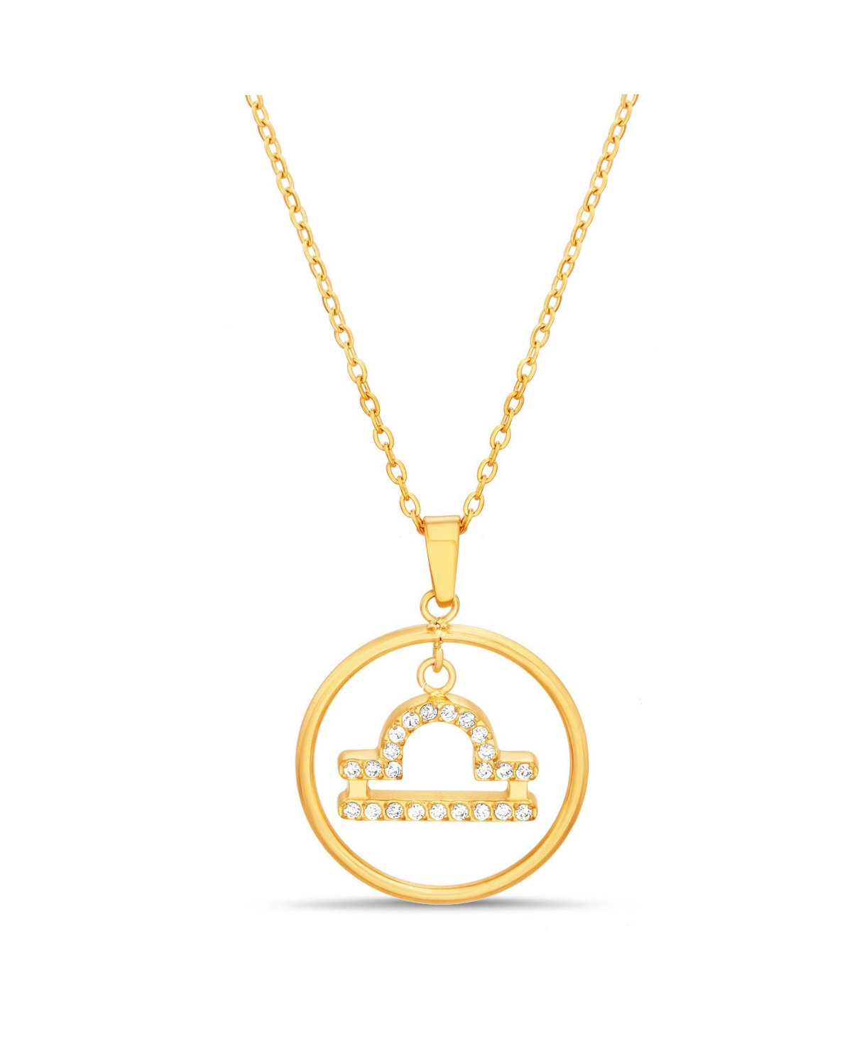 Shop Kensie Gold-tone Dangle Round Initial Pendant Necklace In Libra