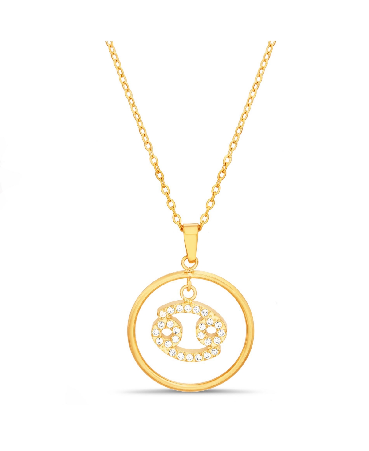 Shop Kensie Gold-tone Dangle Round Initial Pendant Necklace In Cancer
