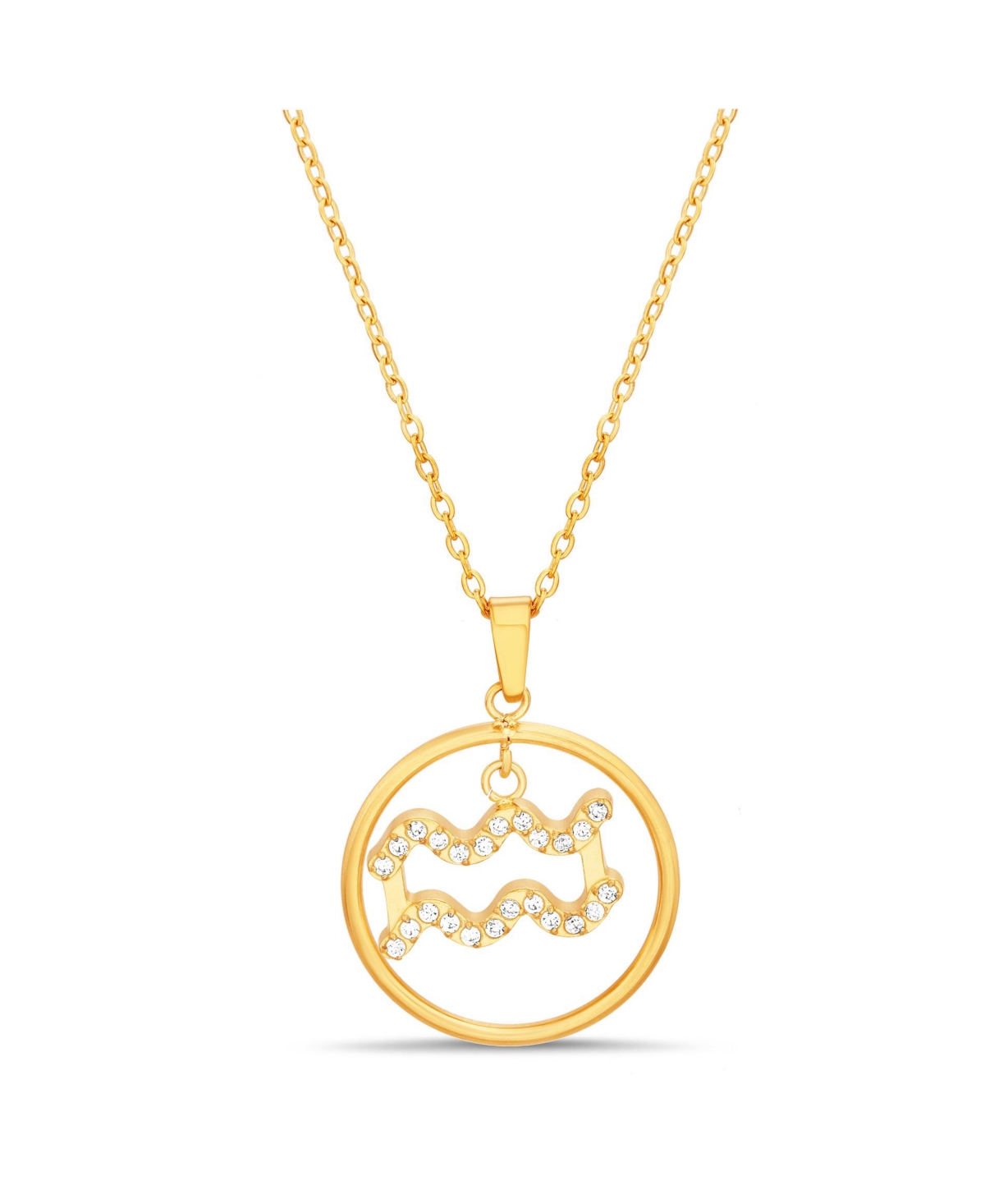 Shop Kensie Gold-tone Dangle Round Initial Pendant Necklace In Aquarius