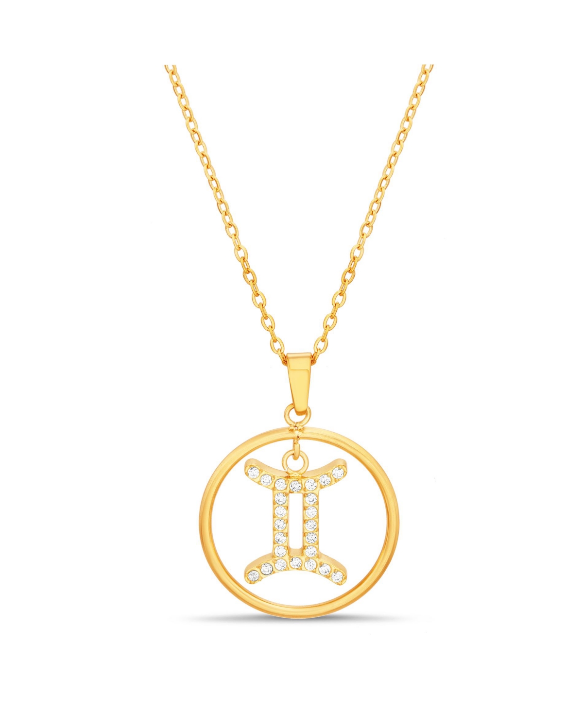Shop Kensie Gold-tone Dangle Round Initial Pendant Necklace In Gemini