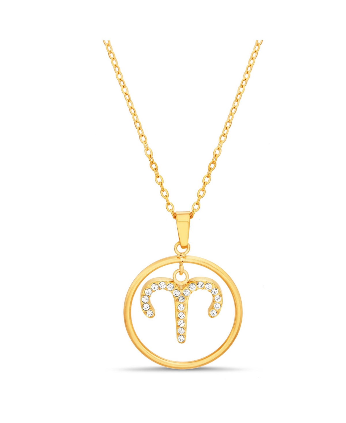 Shop Kensie Gold-tone Dangle Round Initial Pendant Necklace In Aries