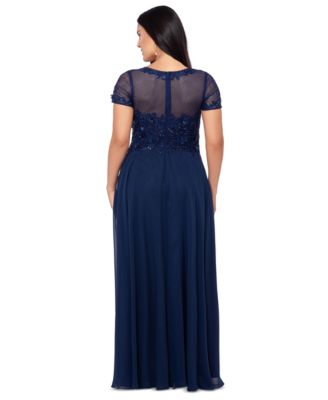 Plus Size Beaded Chiffon Gown