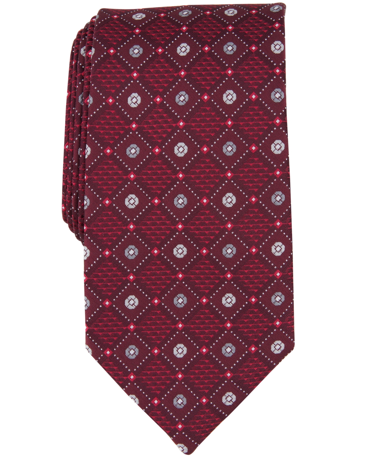 Shop Perry Ellis Men's Laytone Diamond Medallion Tie In Red