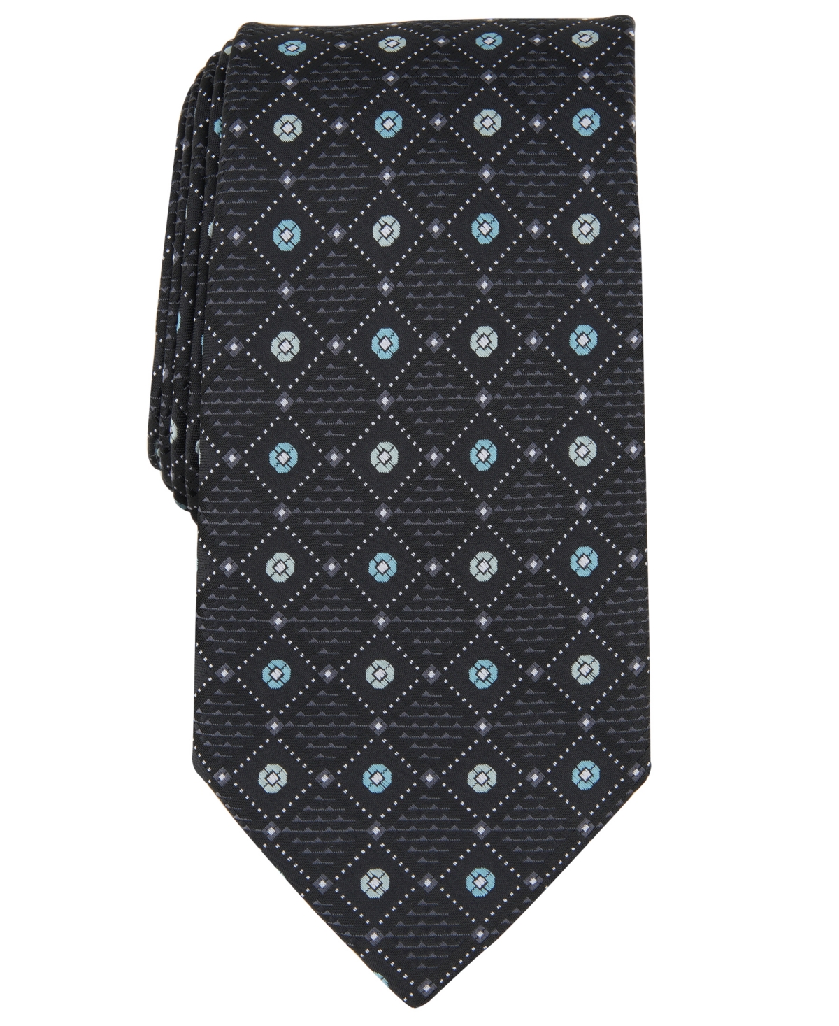 Shop Perry Ellis Men's Laytone Diamond Medallion Tie In Black