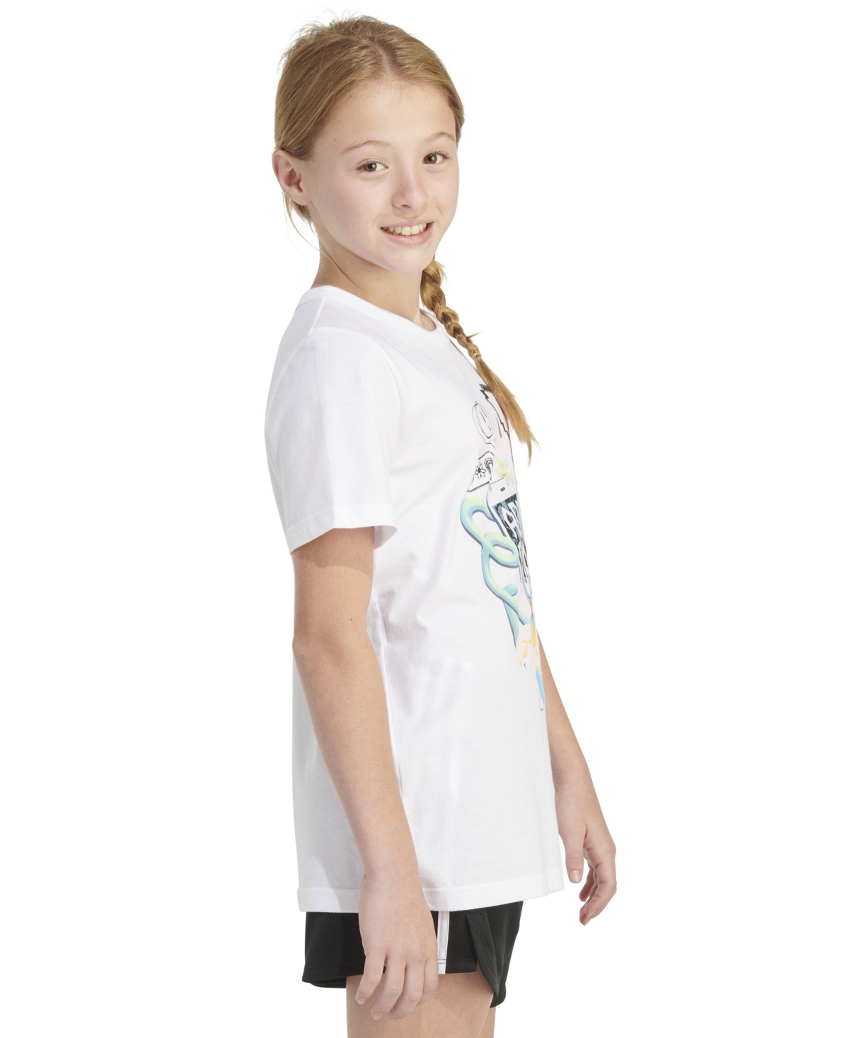 adidas Big Girls Short-Sleeve Cotton Logo Graphic T-Shirt