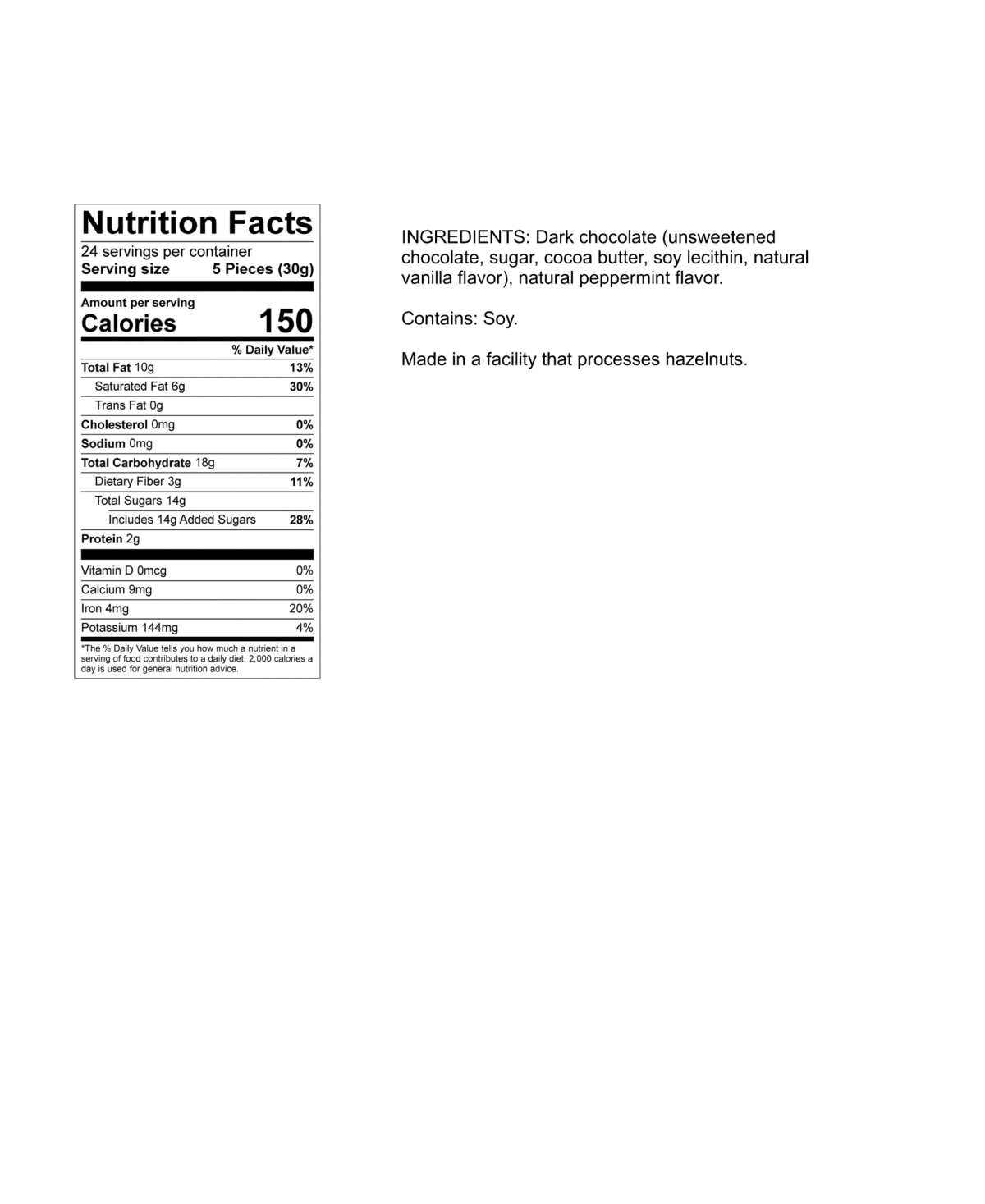 Astor Chocolate Petite Dark Mint Chocolate Squares Tub, 120 Pieces In No Color