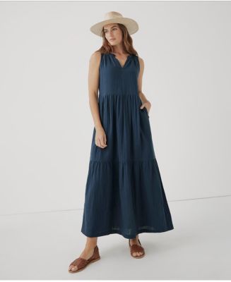 pact cotton gauze dress Pact Women's Organic Cotton Coastal Double Gauze Beach To Brunch Dress