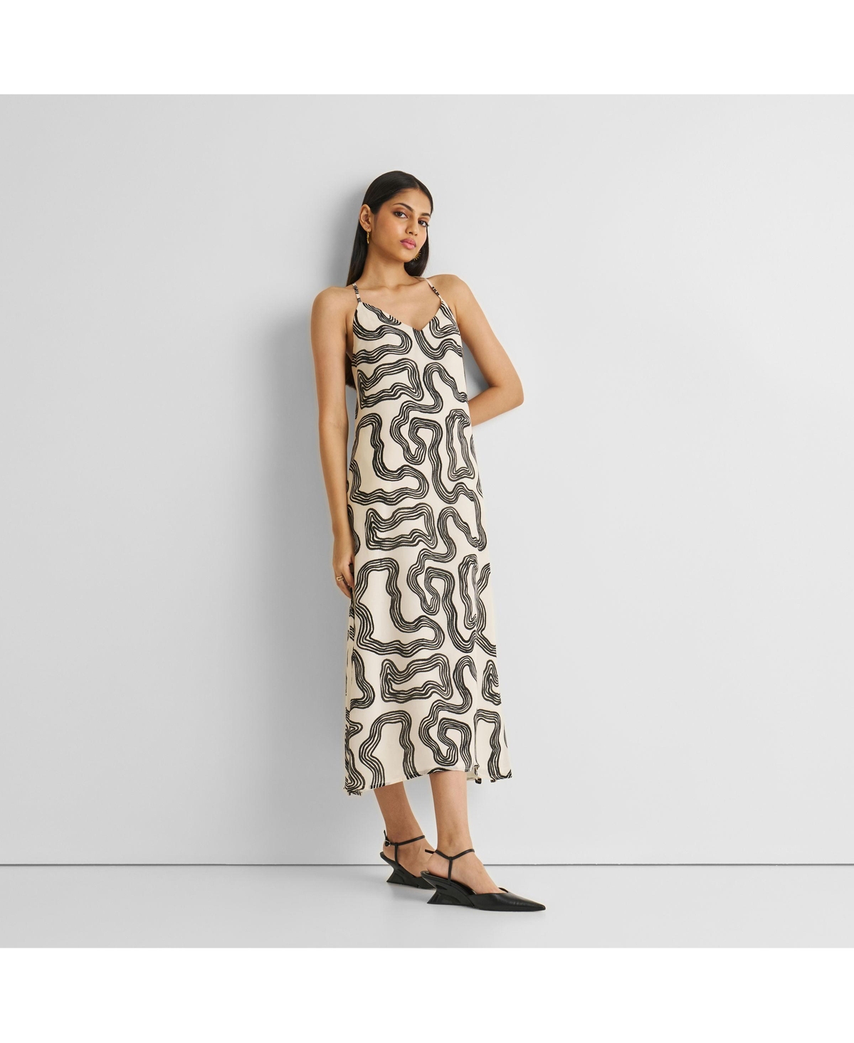 Women's Midi Slip Dress - Off-white