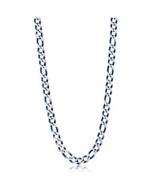 Stainless Steel Figaro Chain Necklace - Blue 56$