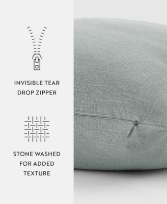 Stone Washed and Distressed Decorative Pillow, 20" x 20"