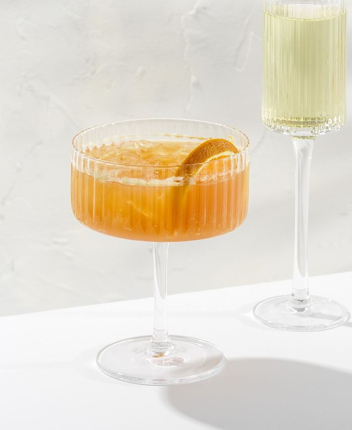 JoyJolt Elle Ribbed Coupe Martini Glasses, Set of 4 Macy's