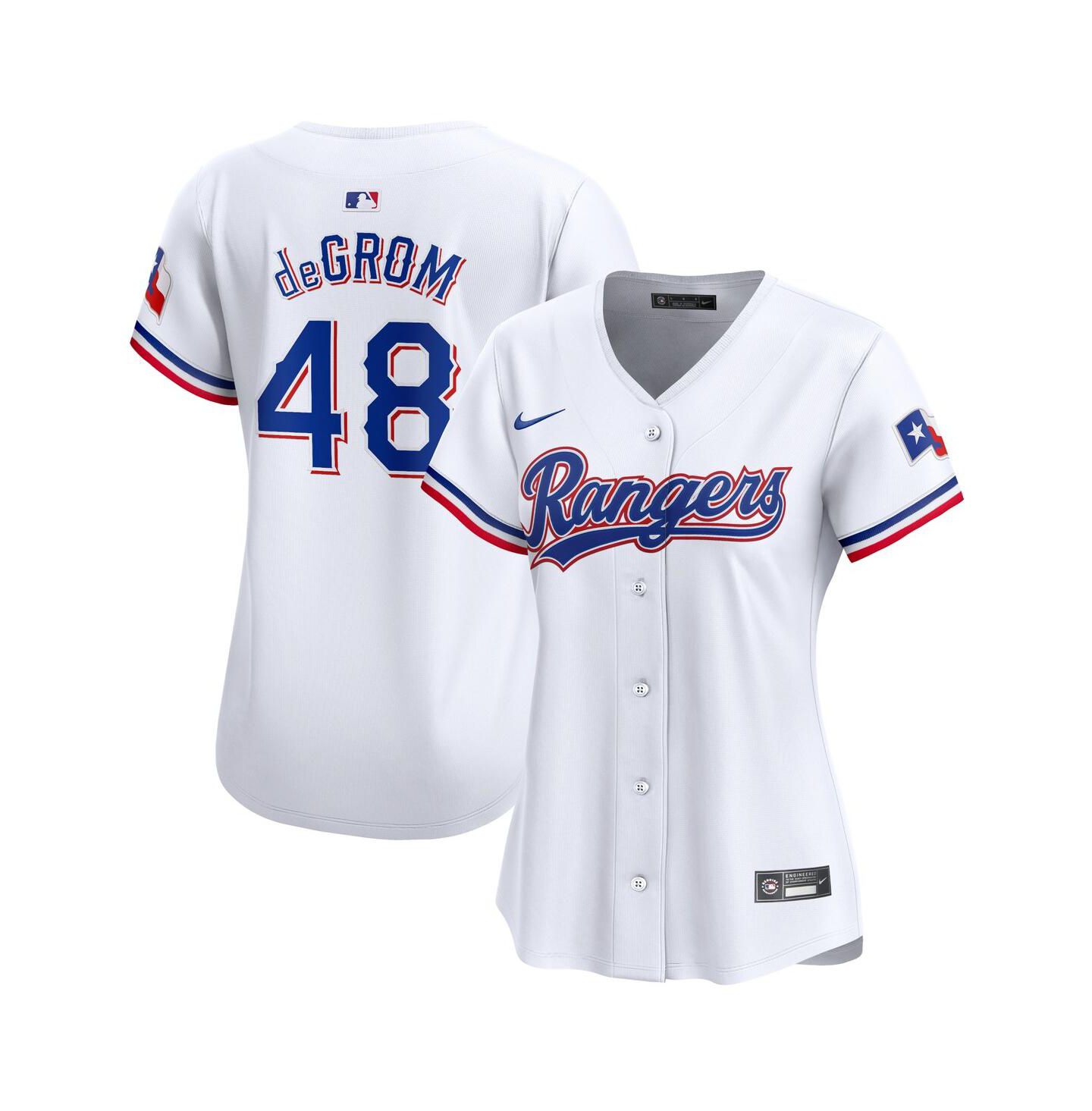 Женский топ Nike Jacob deGrom White Texas Rangers Home Limited Player Jersey — фото 1