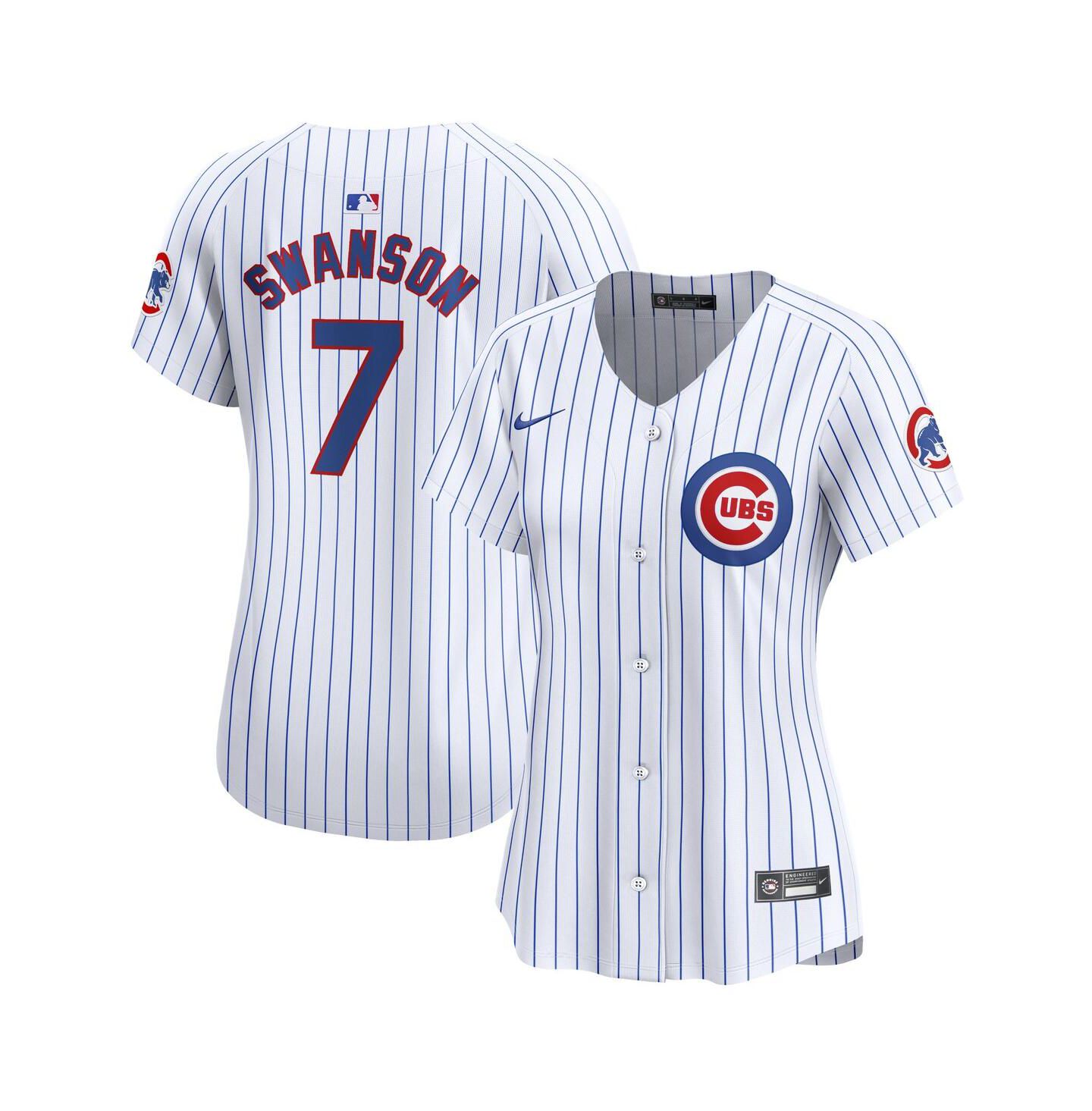 Женский топ Nike Dansby Swanson White Chicago Cubs Home Limited Player Jersey — фото 1