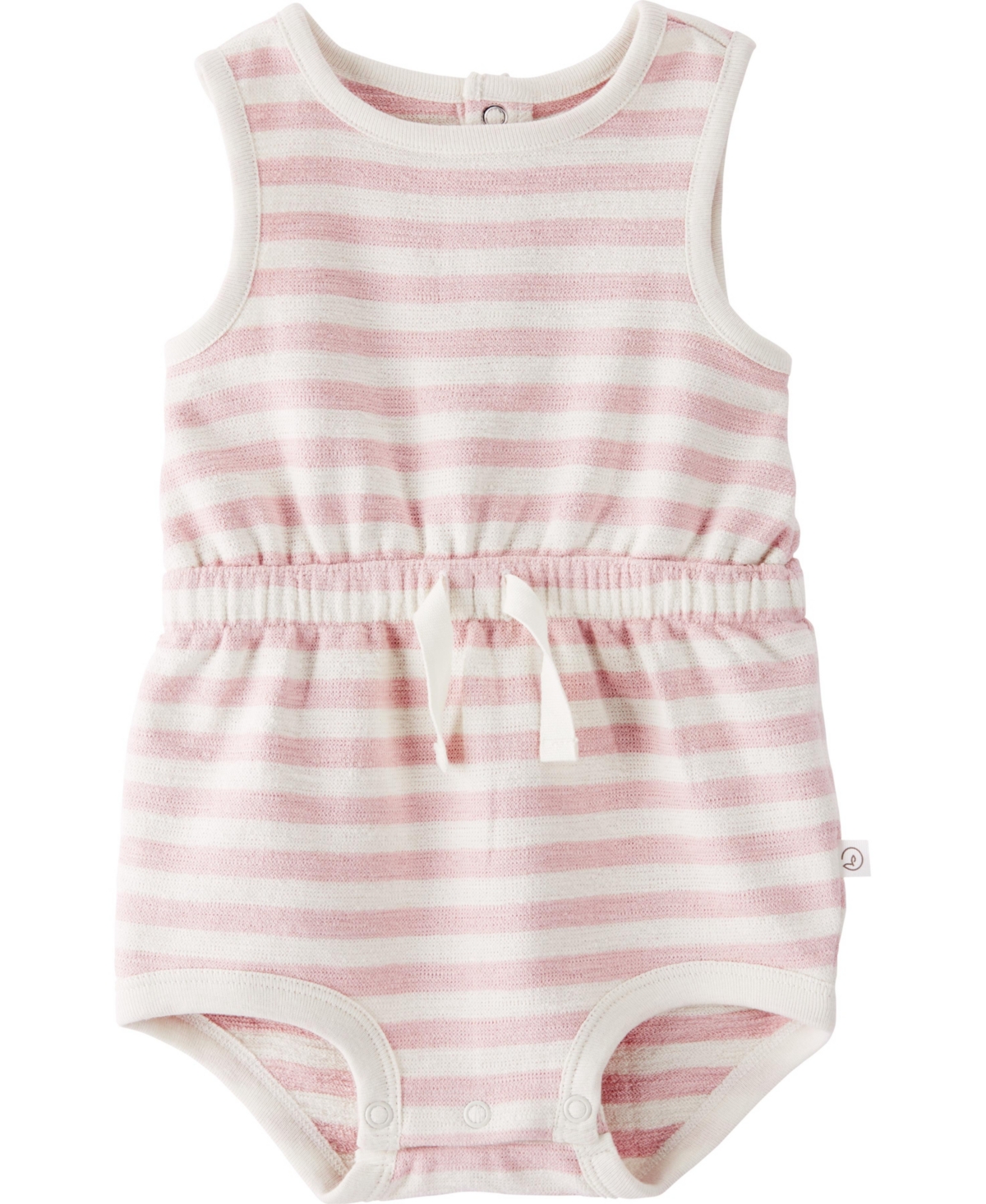 Shop Carter's Little Planet By  Baby Girls Striped Organic Cotton Bubble Bodysuit In Pink
