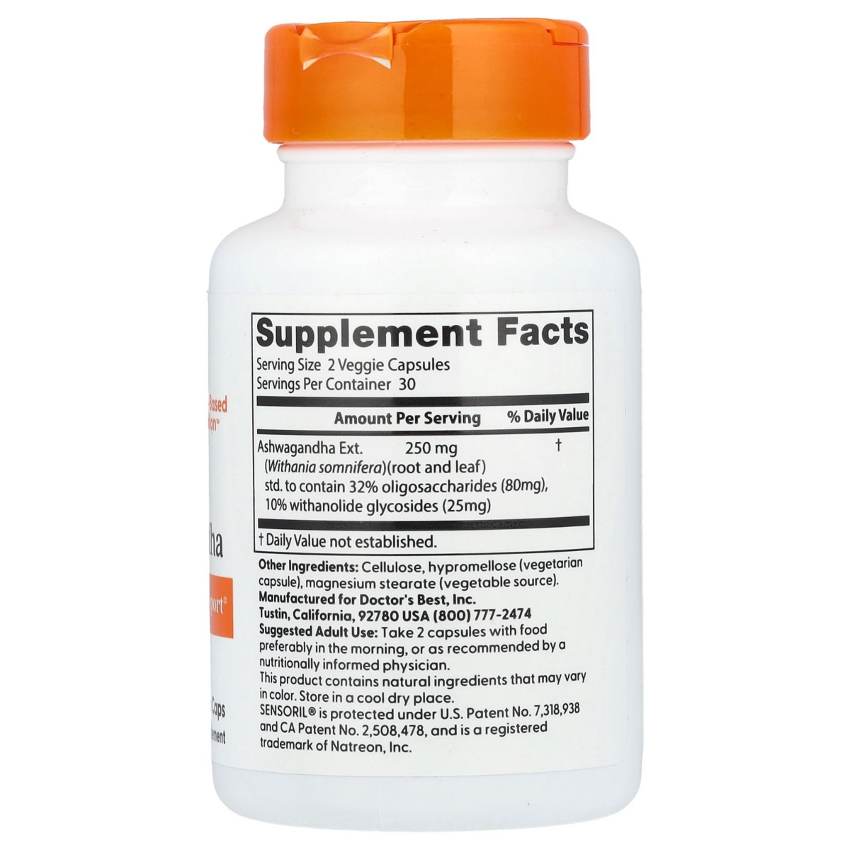 Doctor's Best Ashwagandha 250 mg - Veggie Caps (125 mg per Capsule) - Assorted Pre-Pack